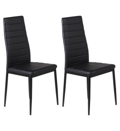 Venture Home Chaises à manger lot de 2 Slim aspect cuir noir