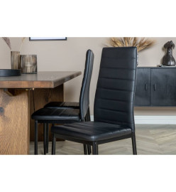 Venture Home Chaises à manger lot de 2 Slim aspect cuir noir