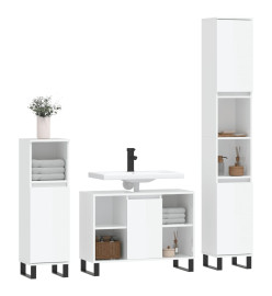 Ensemble de meubles de salle de bain 3 pcs blanc brillant