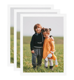 Collage de cadres photo 3 pcs de mur table Blanc 70x90 cm MDF