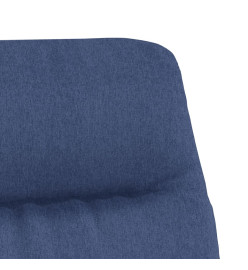 Chaise de relaxation avec tabouret Bleu Tissu