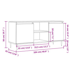 Meuble TV chêne marron 104x35x50 cm bois d'ingénierie