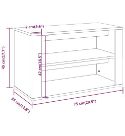 Étagère à chaussures Noir 75x35x45 cm Bois d'ingénierie