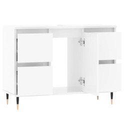 Armoire de salle de bain blanc brillant 80x33x60 cm