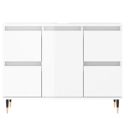 Armoire de salle de bain blanc brillant 80x33x60 cm