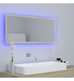 Miroir LED de salle de bain Chêne sonoma 100x8,5x37cm Acrylique