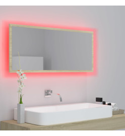 Miroir LED de salle de bain Chêne sonoma 100x8,5x37cm Acrylique