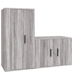 Ensemble de meubles TV 2 pcs Sonoma gris Bois d'ingénierie