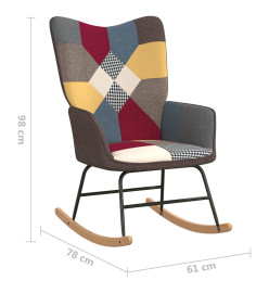 Chaise à bascule avec tabouret Patchwork Tissu