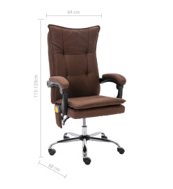 Chaise de bureau de massage Marron Tissu