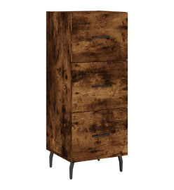 Buffet haut Chêne fumé 34,5x34x180 cm Bois d'ingénierie