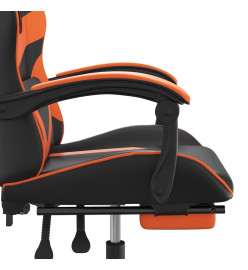 Chaise de jeu avec repose-pied Noir et orange Similicuir