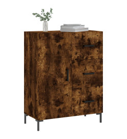 Buffet chêne fumé 69,5x34x90 cm bois d'ingénierie