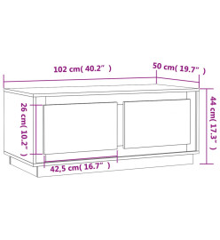 Table basse noir 102x50x44 cm bois d'ingénierie