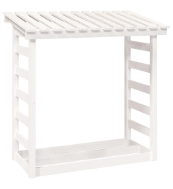 Support pour bois de chauffage Blanc 108x64,5x110cm Bois de pin