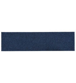 Tapis d'escalier autocollants Rectangulaire 15 pcs 76x20cm Bleu