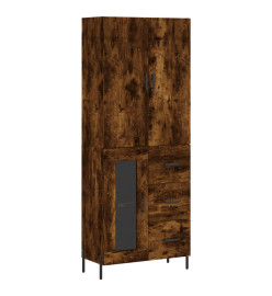 Buffet haut Chêne fumé 69,5x34x180 cm Bois d'ingénierie