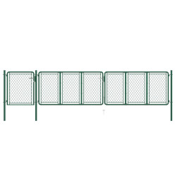 Portail de jardin Acier 75x495 cm Vert