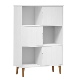 Bibliothèque MOLDE Blanc 90x35x133,5 cm Bois massif de pin