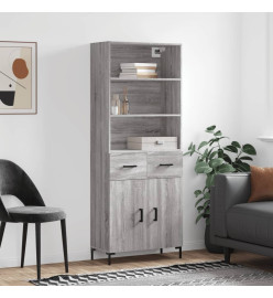 Buffet haut Sonoma gris 69,5x34x180 cm Bois d'ingénierie