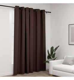 Rideau occultant Aspect de lin avec œillets Taupe 290x245 cm