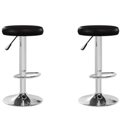 Tabourets de bar lot de 2 noir similicuir