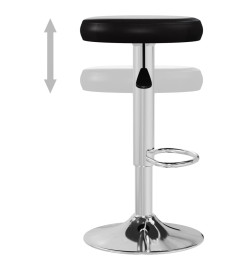 Tabourets de bar lot de 2 noir similicuir