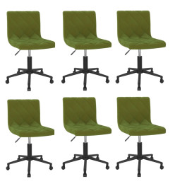 Chaises pivotantes à manger lot de 6 vert clair velours