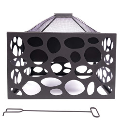 RedFire Foyer avec grille de barbecue Mikor Noir