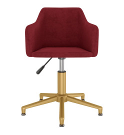 Chaises pivotantes salle à manger 2 pcs Rouge bordeaux Velours