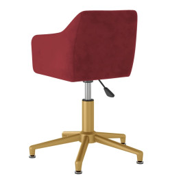 Chaises pivotantes salle à manger 2 pcs Rouge bordeaux Velours