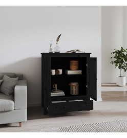 Buffet Noir 83x41,5x100 cm Bois massif de pin