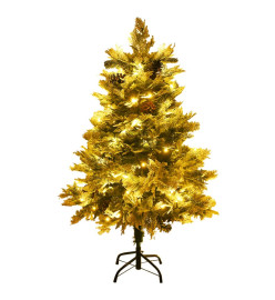 Sapin de Noël pré-éclairé et pommes de pin vert 150cm PVC et PE