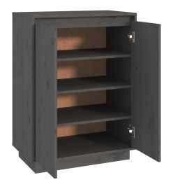 Armoire à chaussures Gris 60x35x80 cm Bois de pin massif