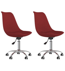 Chaises pivotantes à manger lot de 2 Rouge bordeaux Tissu