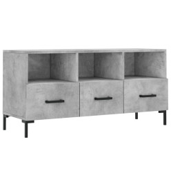 Meuble TV gris béton 102x36x50 cm bois d'ingénierie