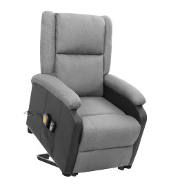 Fauteuil de massage inclinable Gris clair Tissu