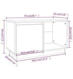 Meuble TV Marron miel 74x35x44 cm Bois de pin massif