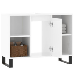 Armoire de salle de bain blanc brillant 80x33x60 cm