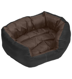 Coussin réversible lavable de chien Noir et marron 65x50x20 cm