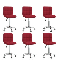 Chaises pivotantes à manger lot de 6 Rouge bordeaux Tissu