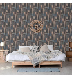 DUTCH WALLCOVERINGS Papier peint Wood Bleu et marron