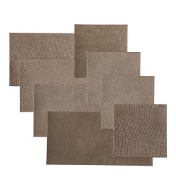 WallArt Panneaux muraux en cuir Argyle Taupe fumé 32 pcs