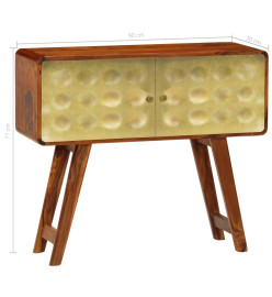 Buffet Bois de Sesham solide Imprimé doré 90 x 30 x 77 cm