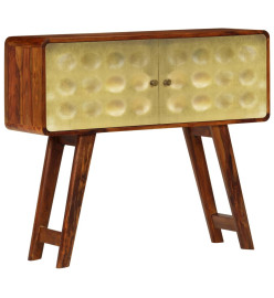 Buffet Bois de Sesham solide Imprimé doré 90 x 30 x 77 cm