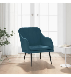 Fauteuil Bleu 63x76x80 cm Velours