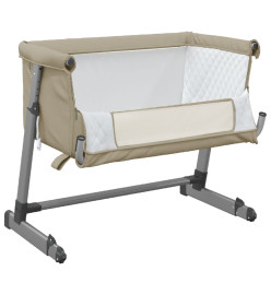 Lit pour bébé avec matelas Taupe Tissu de lin