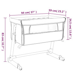 Lit pour bébé avec matelas Taupe Tissu de lin