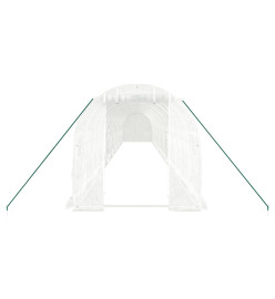 Serre avec cadre en acier blanc 32 m² 16x2x2 m