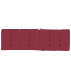 Coussins de chaise longue lot de 2 rouge bordeaux tissu oxford